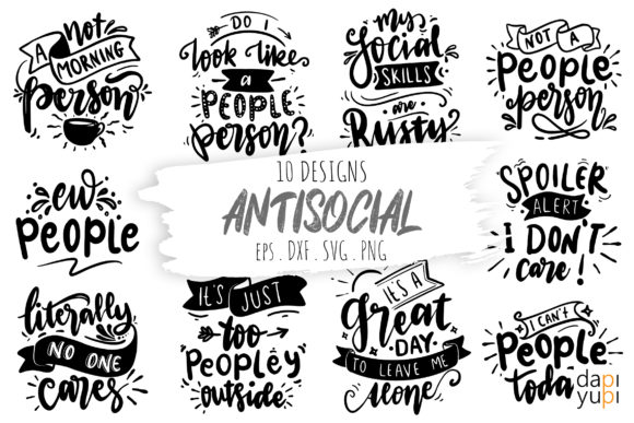 Antisocial Quotes Bundle: Designs for Introverts and Beyond