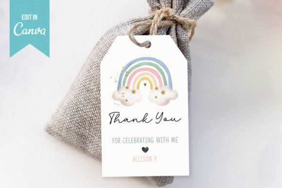 Bring a Pop of Color to Any Event with Rainbow Thank You Tag Canva Template