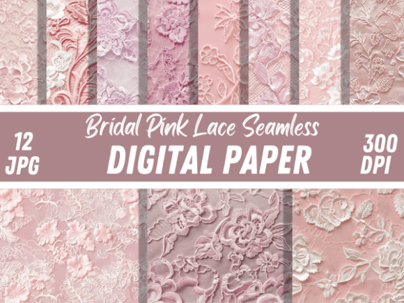 Elegant Rose Pink Lace: Digital Papers for Timeless Romance