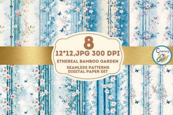 Ethereal Bamboo Garden: A Seamless Pattern for Serene Designs