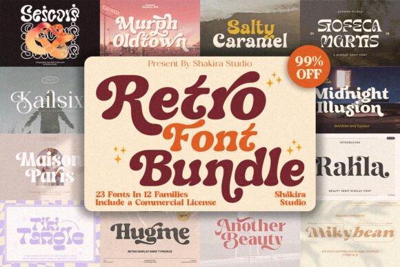 Retro Bundle Collection: Your All-in-One Vintage Font Toolkit
