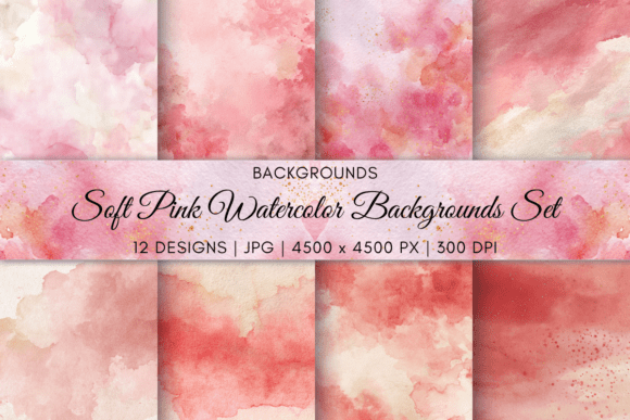 Soft Pink Watercolor Backgrounds: A Bundle for Gentle Branding